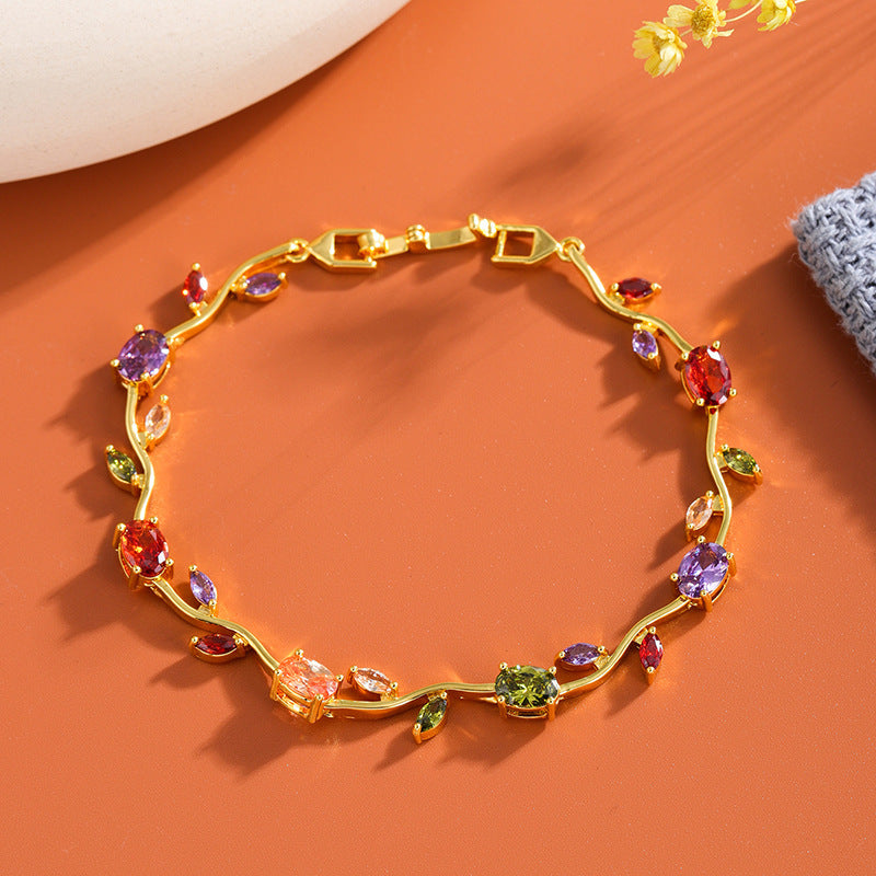 Zircon Tennis Bracelet Bride Ornament Combination