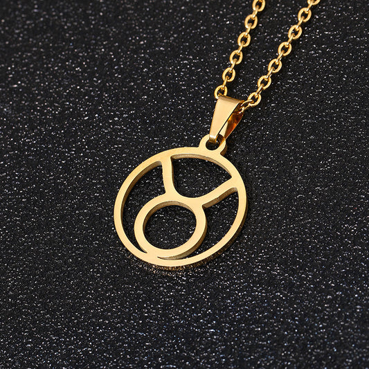 AURÉLIA Zodiac Pendant Necklace – Stainless Steel Unisex Jewelry