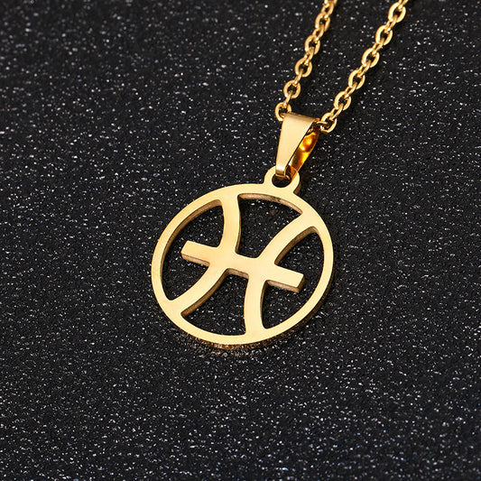 AURÉLIA Zodiac Pendant Necklace – Stainless Steel Unisex Jewelry