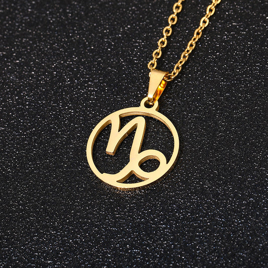 AURÉLIA Zodiac Pendant Necklace – Stainless Steel Unisex Jewelry