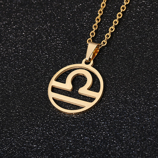 AURÉLIA Zodiac Pendant Necklace – Stainless Steel Unisex Jewelry