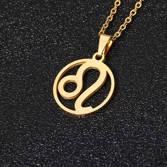 AURÉLIA Zodiac Pendant Necklace – Stainless Steel Unisex Jewelry