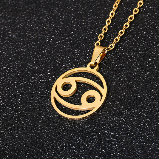 AURÉLIA Zodiac Pendant Necklace – Stainless Steel Unisex Jewelry