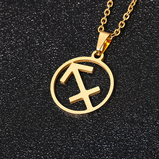 AURÉLIA Zodiac Pendant Necklace – Stainless Steel Unisex Jewelry