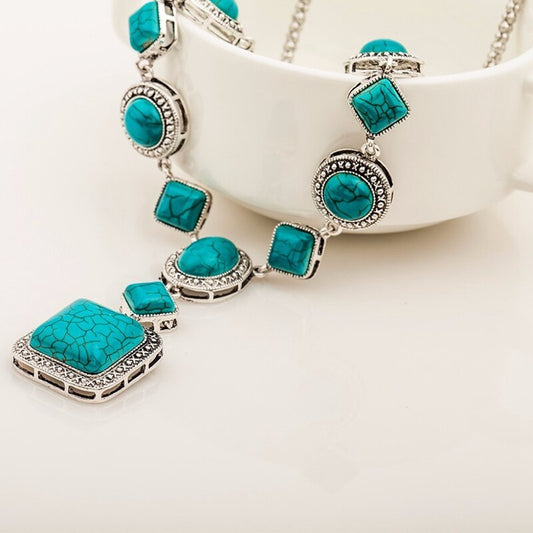 The Empress Necklace – Vintage Turquoise & Diamonds