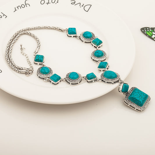 The Empress Necklace – Vintage Turquoise & Diamonds