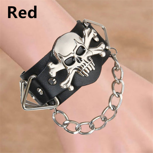 Men's Skull PU Leather Bracelet