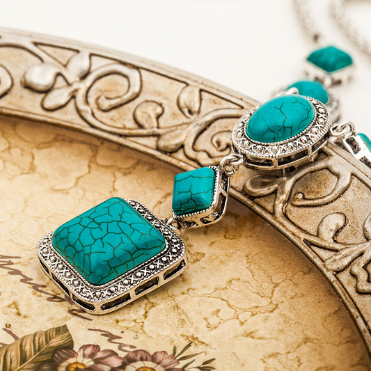 The Empress Necklace – Vintage Turquoise & Diamonds
