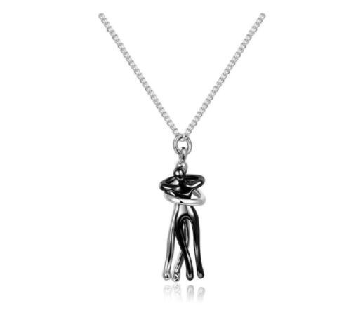 Embrace of Eternity™ – Artisan Dual-Tone Lovers' Pendant in Premium Metal Finish