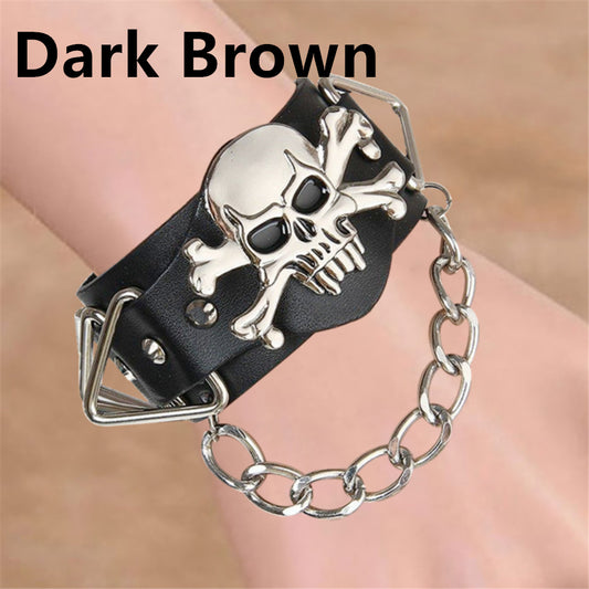 Men's Skull PU Leather Bracelet