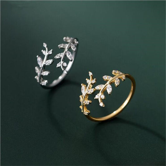 Aura Collection: Glimmering Leaf Rings