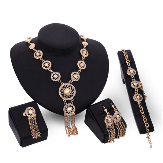 Regal Radiance 5-Piece Gold Statement Jewelry Set