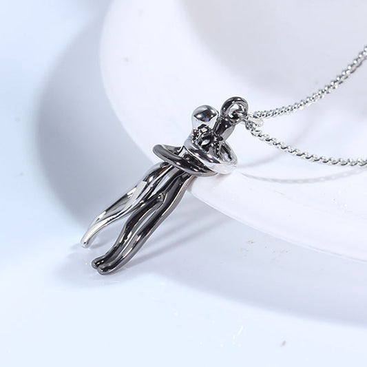 Embrace of Eternity™ – Artisan Dual-Tone Lovers' Pendant in Premium Metal Finish