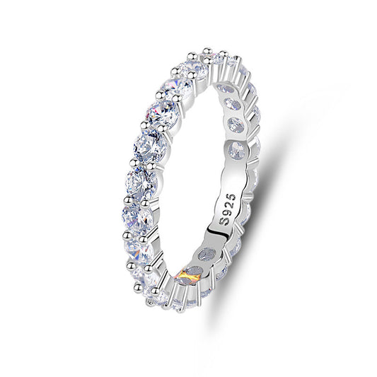 GeoLuxe Diamond-Cut Silver Ring