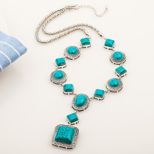 The Empress Necklace – Vintage Turquoise & Diamonds