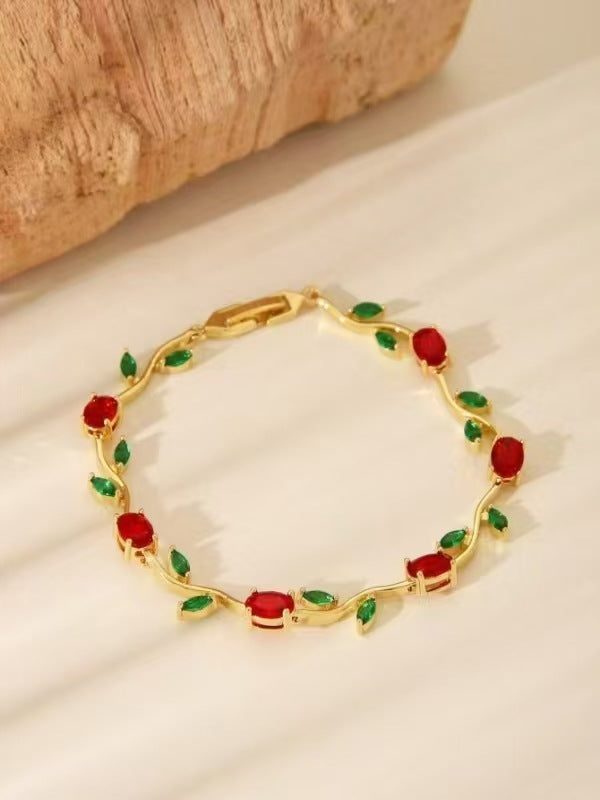 Zircon Tennis Bracelet Bride Ornament Combination