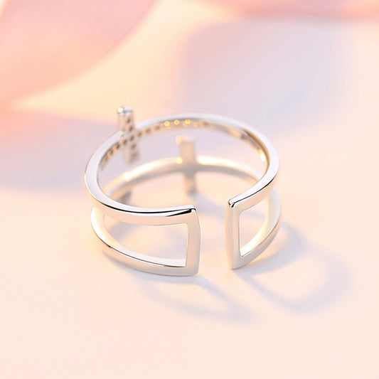 Divine Edge Adjustable Cross Ring – Faith Meets Fashion