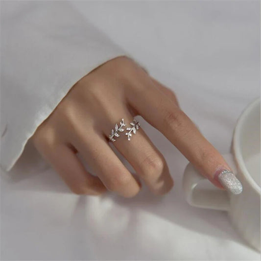 Aura Collection: Glimmering Leaf Rings