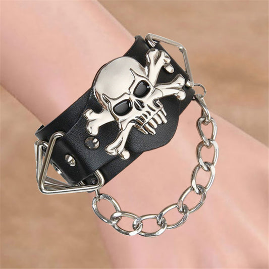 Men's Skull PU Leather Bracelet