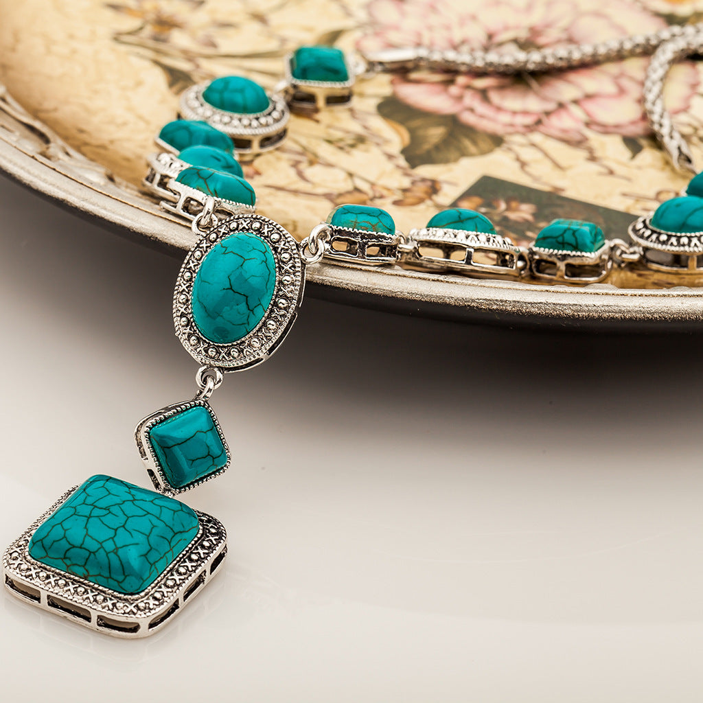 The Empress Necklace – Vintage Turquoise & Diamonds
