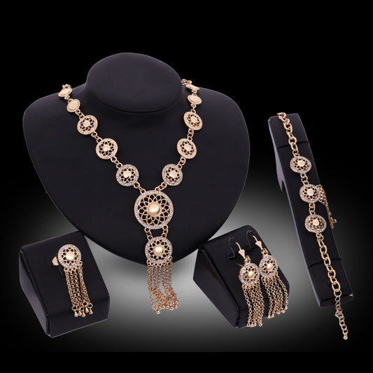 Regal Radiance 5-Piece Gold Statement Jewelry Set