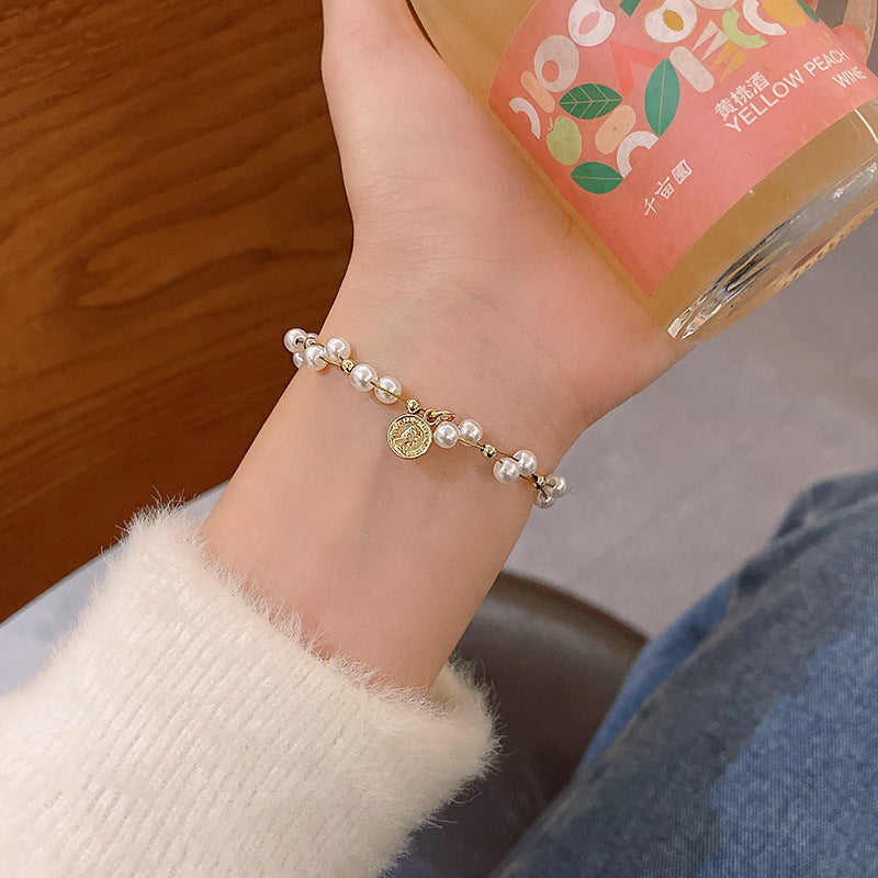 Vintage Pearl Bracelet Female Ins Style High Sense