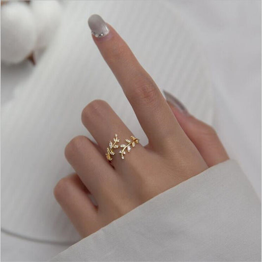 Aura Collection: Glimmering Leaf Rings