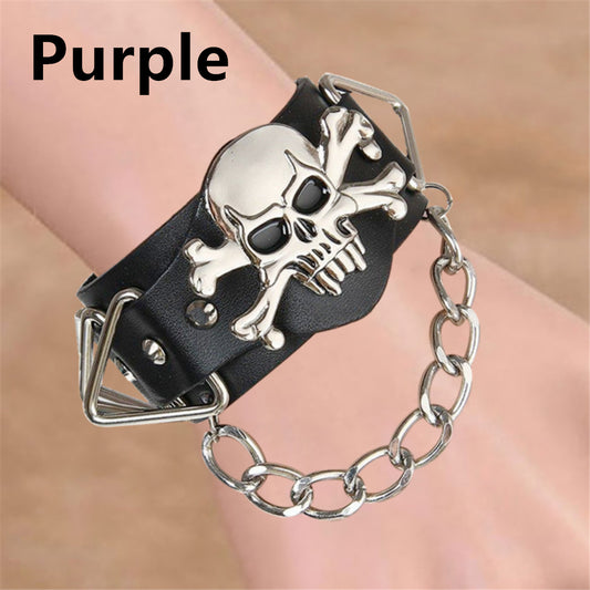 Men's Skull PU Leather Bracelet