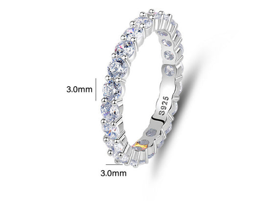 GeoLuxe Diamond-Cut Silver Ring