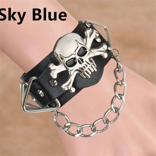 Men's Skull PU Leather Bracelet