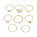 Celestia Charm Stackable Ring Set – 8-Piece Elegant Boho Mix