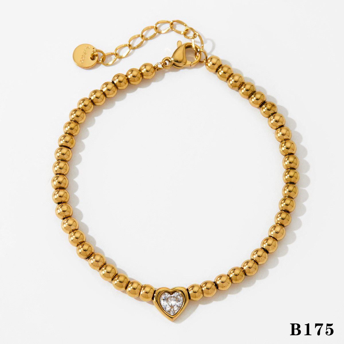 Women's European And American Twin Beaded Heart Bracelet