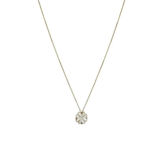 Four-Leaf Clover Heart Necklace – Magnetic Folding Pendant, Romantic Gift for Her