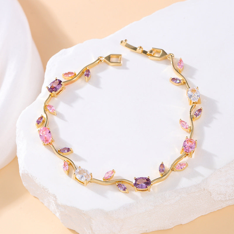 Zircon Tennis Bracelet Bride Ornament Combination