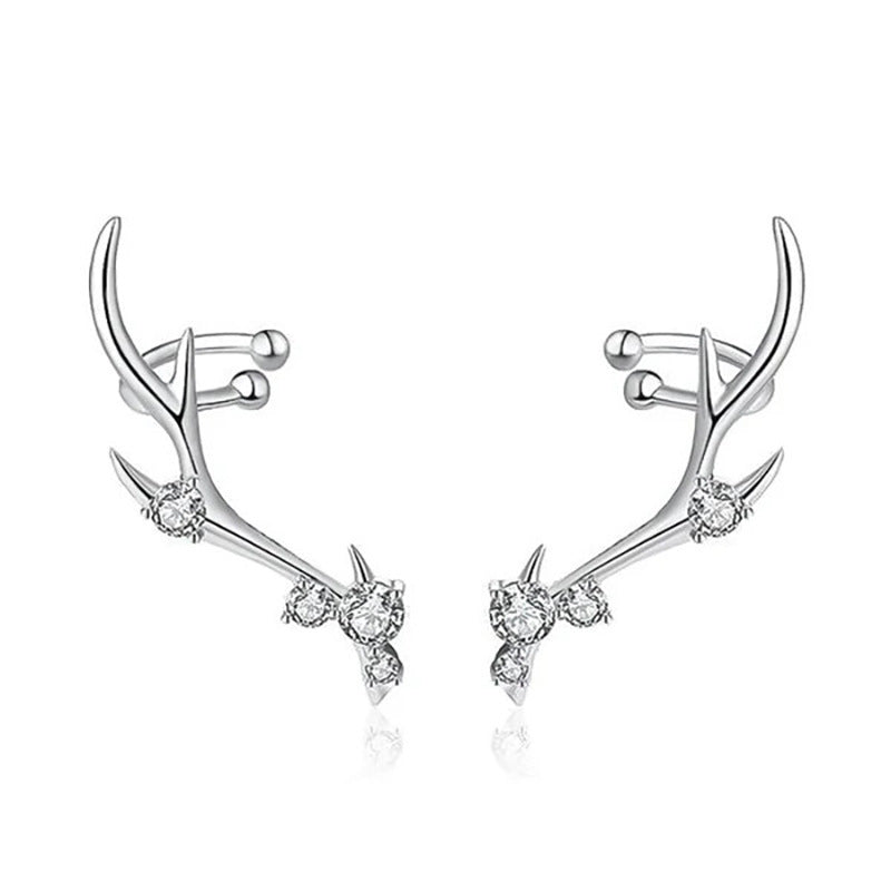 Stud Earrings Female Inlaid Zircon Personality Ornament