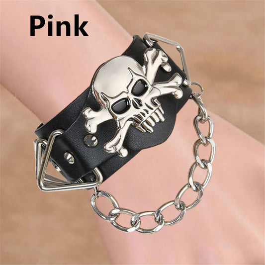 Men's Skull PU Leather Bracelet