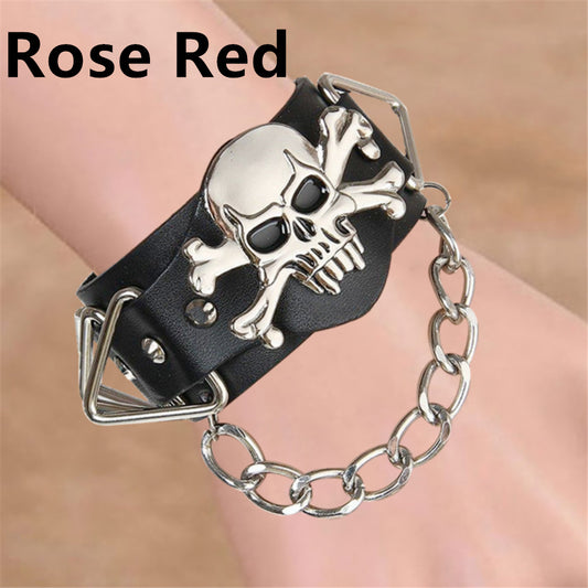 Men's Skull PU Leather Bracelet