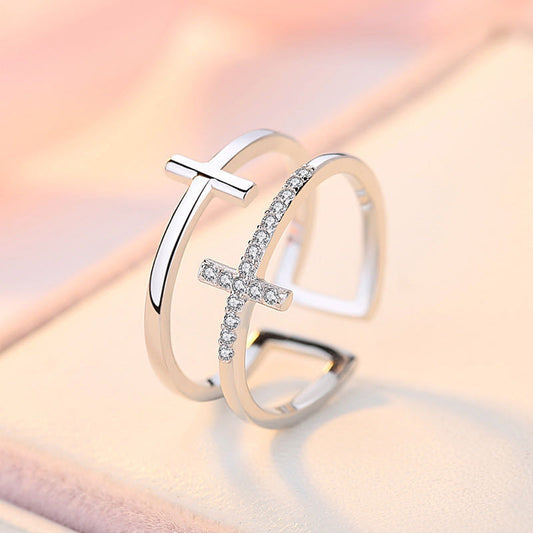 Divine Edge Adjustable Cross Ring – Faith Meets Fashion