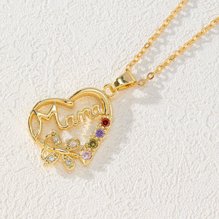 Butterfly Embrace – Gold Mom Ring with Crystal Accents