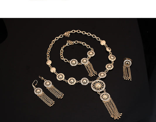 Regal Radiance 5-Piece Gold Statement Jewelry Set