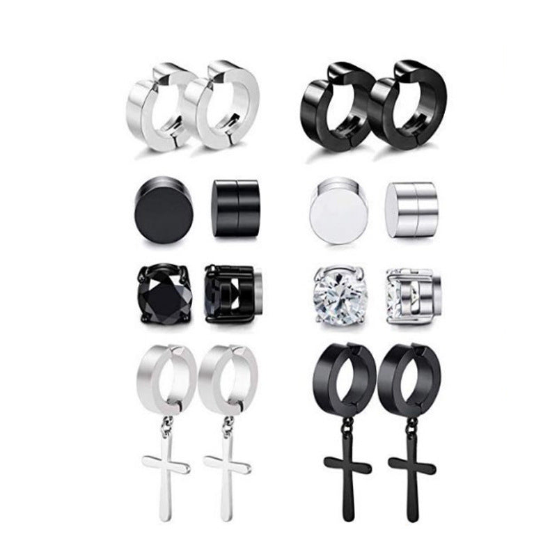 Divine Edge Cross Hoop Earring