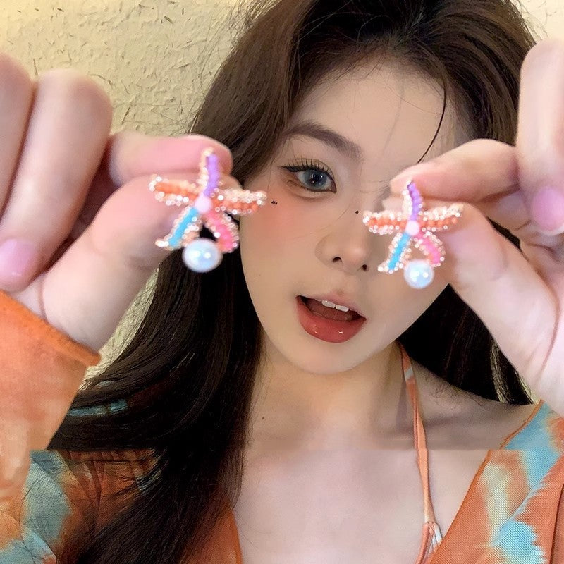 Seaside Vacation Style Colorful Starfish Earrings