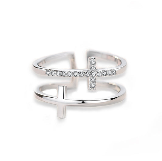 Divine Edge Adjustable Cross Ring – Faith Meets Fashion