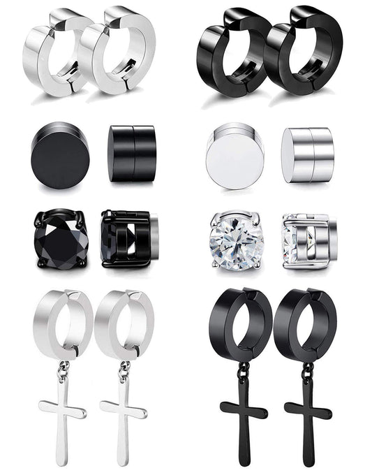Divine Edge Cross Hoop Earring