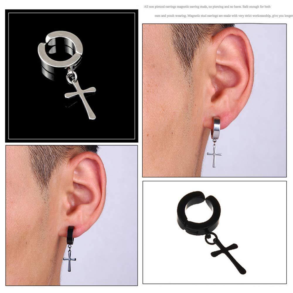 Divine Edge Cross Hoop Earring