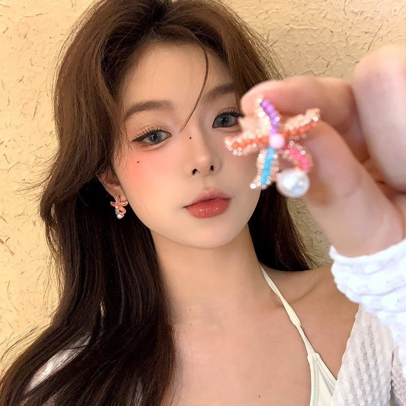 Seaside Vacation Style Colorful Starfish Earrings