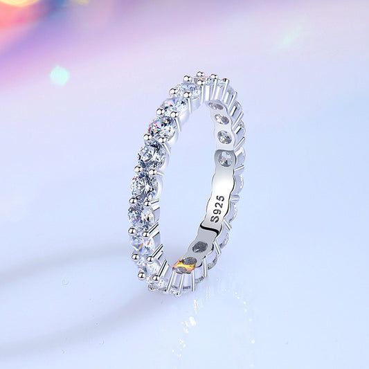 GeoLuxe Diamond-Cut Silver Ring