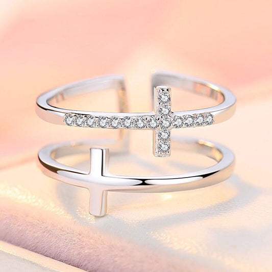 Divine Edge Adjustable Cross Ring – Faith Meets Fashion